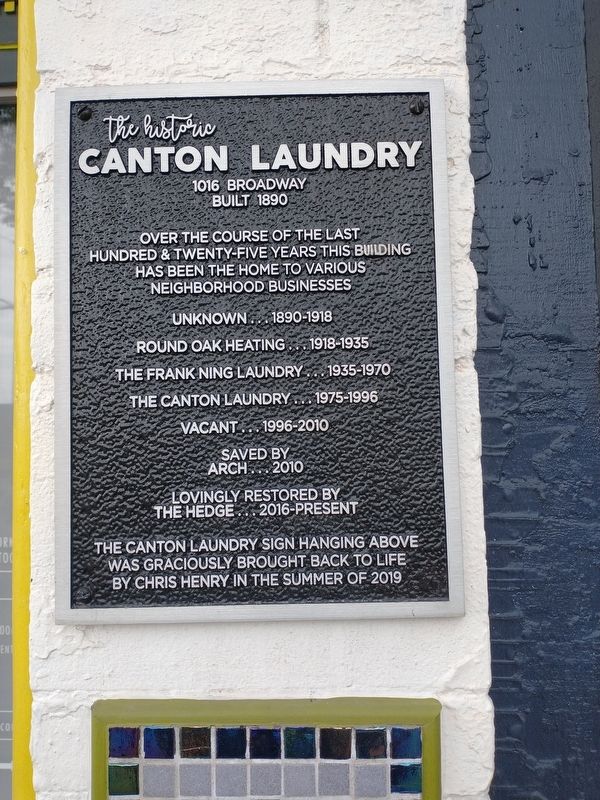 The Historic Canton Laundry Marker. Click for full size. The Historic Canton Laundry Marker image. Click for full size.