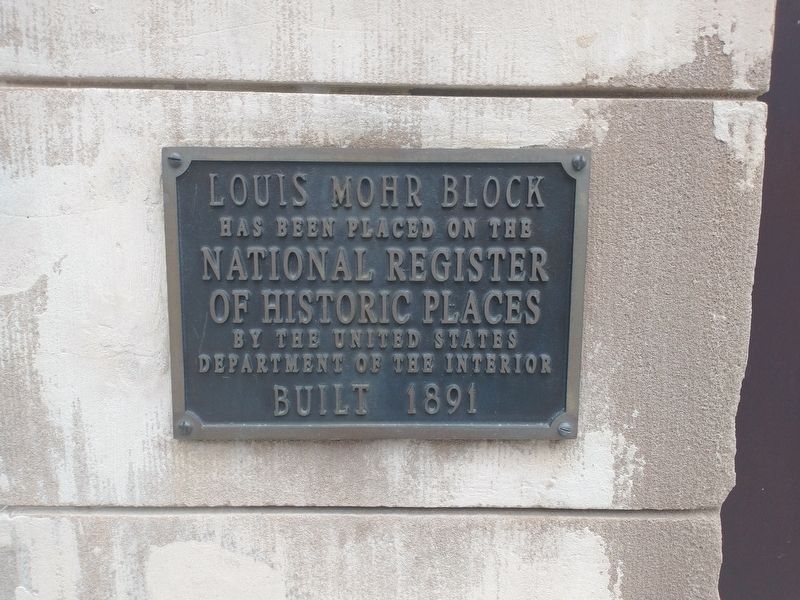 Louis Mohr Block Marker. Click for full size. Louis Mohr Block Marker image. Click for full size.