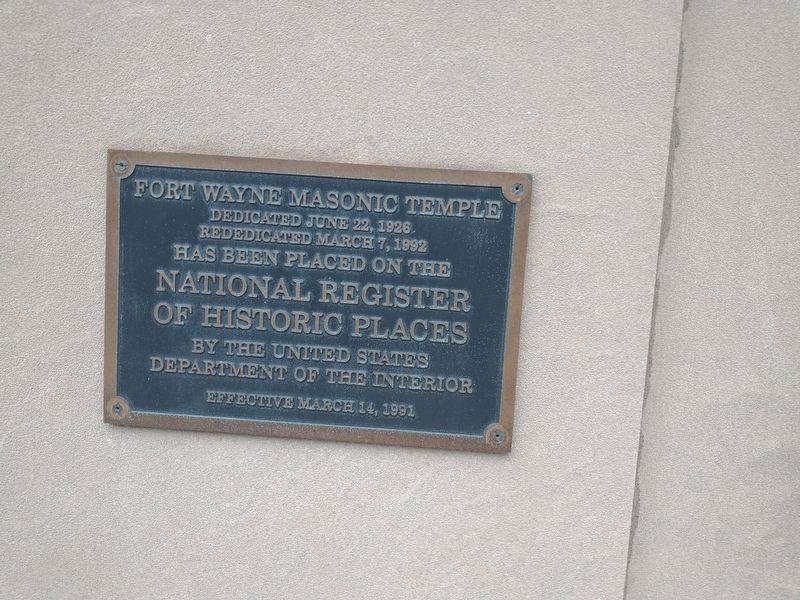 Fort Wayne Masonic Temple Marker image. Click for full size.