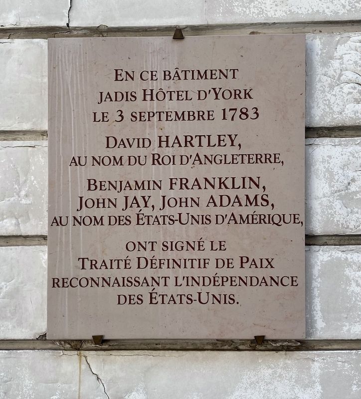 The Treaty of Paris Marker. Click for full size. The Treaty of Paris Marker image. Click for full size.