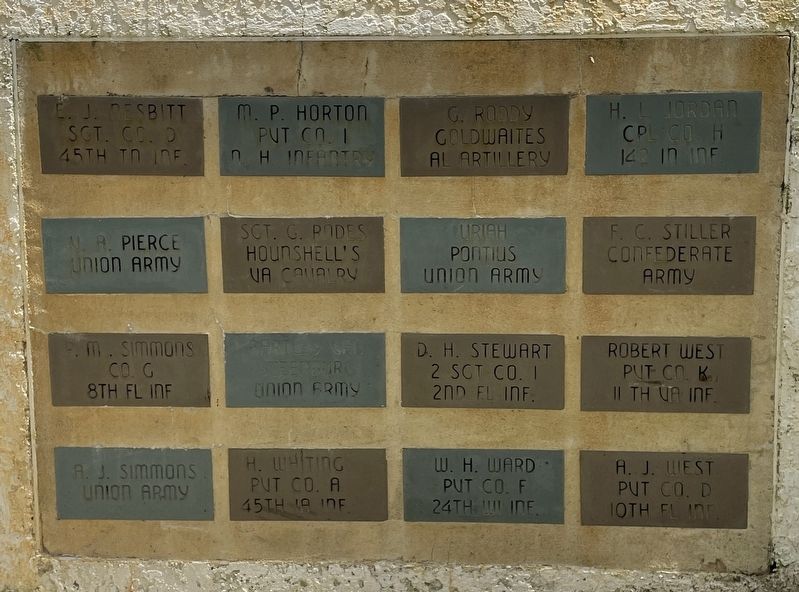 Civil War veterans buried at Melbourne (right panel) image. Click for full size.