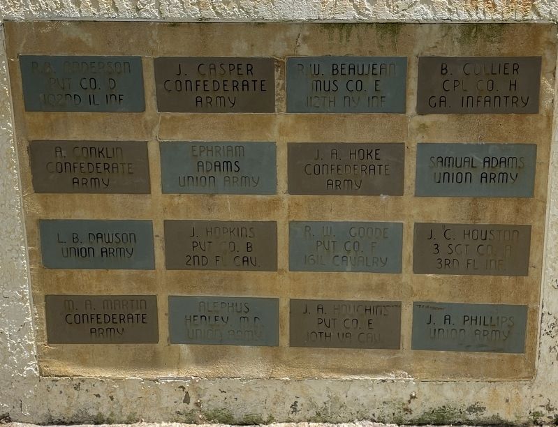 Civil War veterans buried at Melbourne (left panel) image. Click for full size.