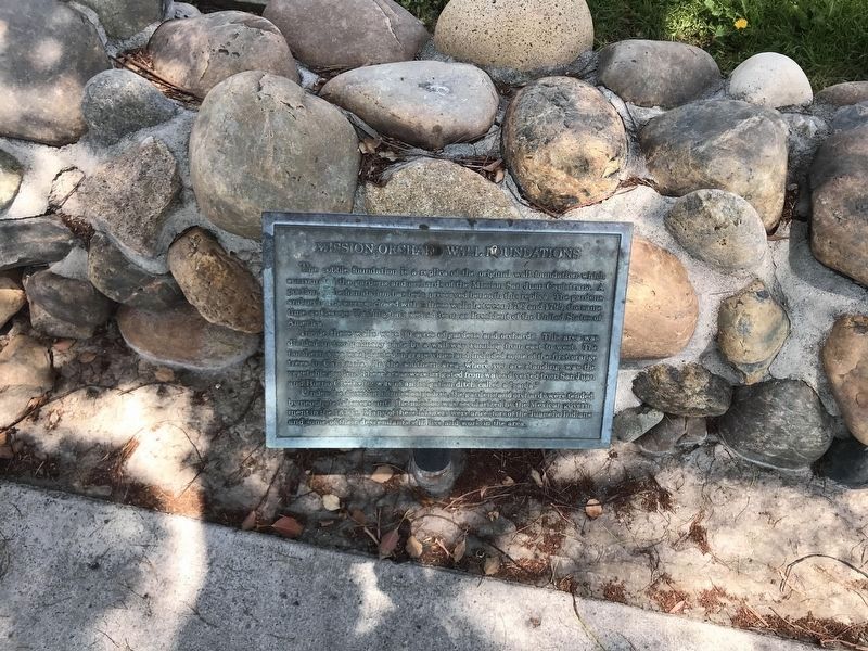 Mission Orchard Wall Foundations Marker. Click for full size. Mission Orchard Wall Foundations Marker image. Click for full size.
