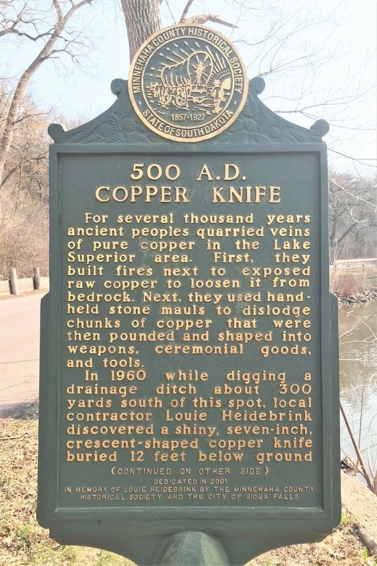 500 A.D. Copper Knife Marker image. Click for full size.