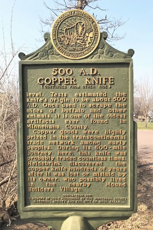 500 A.D. Copper Knife Marker image. Click for full size.