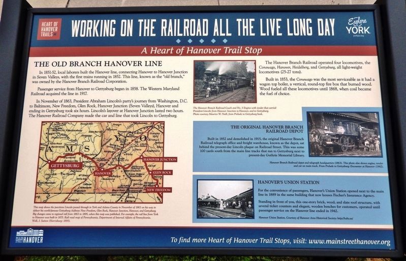 Working on the Railroad All the Live Long Day Marker image. Click for full size.