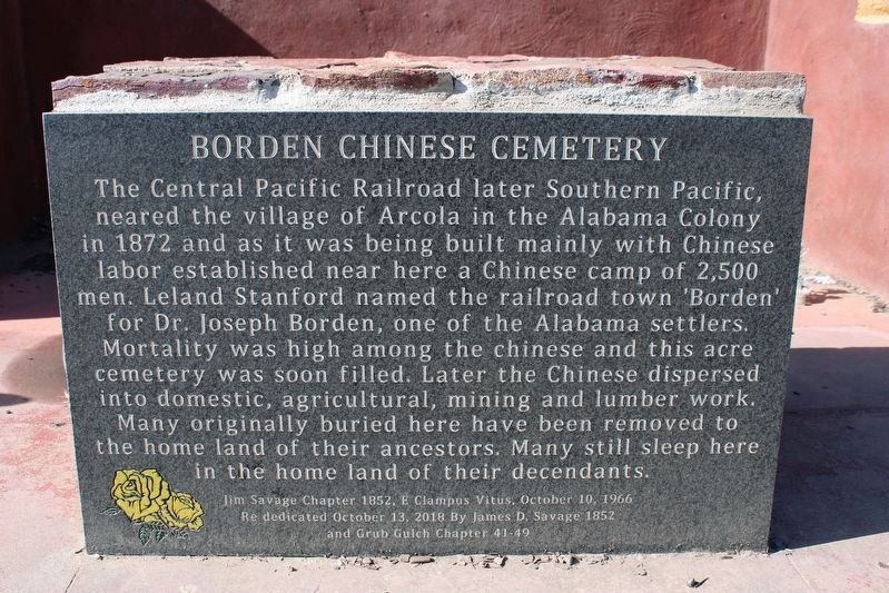 Borden Chinese Cemetery Marker. Click for full size. Borden Chinese Cemetery Marker image. Click for full size.