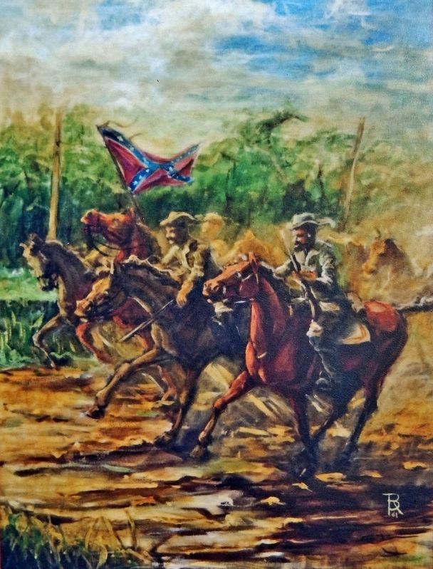 Marker detail: Confederate Cavalry Raid, Hanover image. Click for full size.