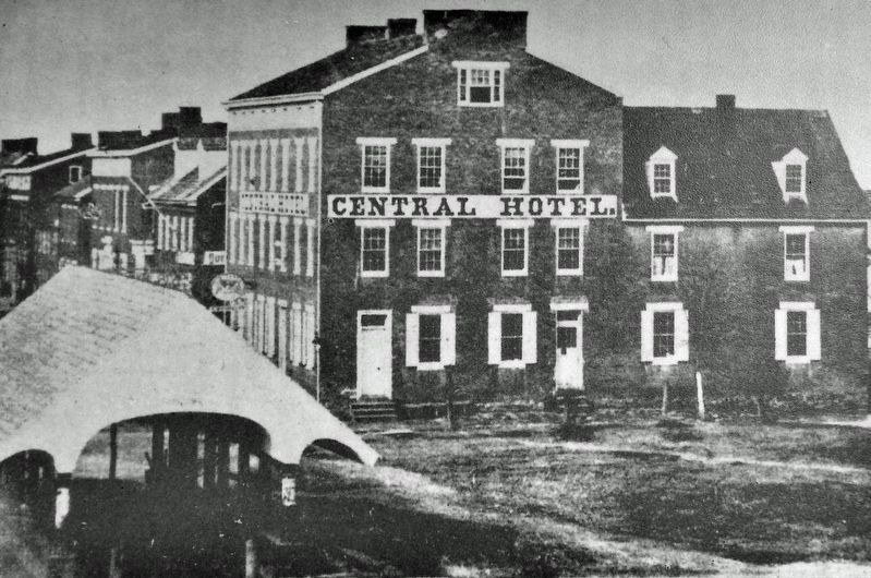 Marker detail: Market House and Central Hotel (post 1860) image. Click for full size.