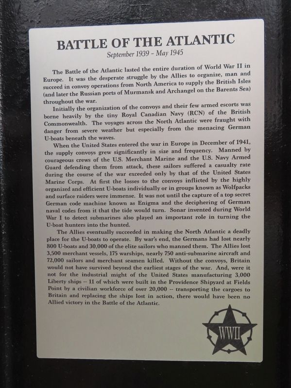 Battle of the Atlantic Marker image. Click for full size.