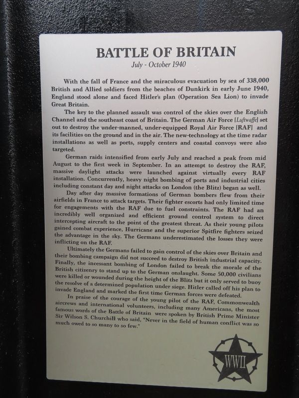 Battle of Britain Marker image. Click for full size.