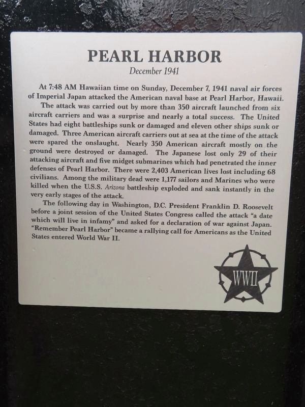 Pearl Harbor Marker image. Click for full size.