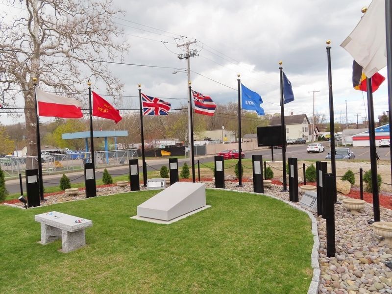 Markers at the American Legion Fairmount Post 85 Veterans Memorial image. Click for full size.