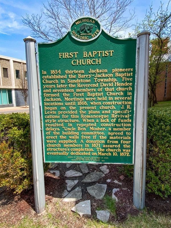 First Baptist Church Marker. Click for full size. First Baptist Church Marker image. Click for full size.
