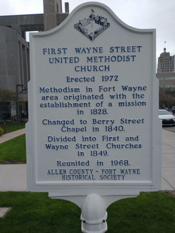 First Wayne Street United Methodist Church Marker. Click for full size. First Wayne Street United Methodist Church Marker image. Click for full size.