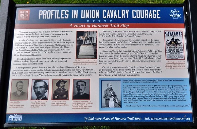 Profiles in Union Cavalry Courage Marker image. Click for full size.