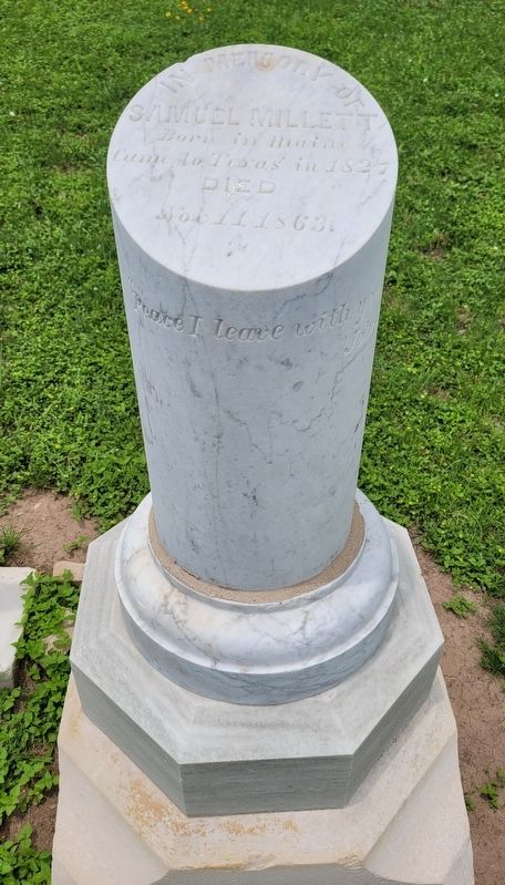 The Samuel Millett gravestone image. Click for full size.