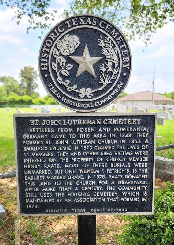 St. John Lutheran Cemetery Marker. Click for full size. St. John Lutheran Cemetery Marker image. Click for full size.