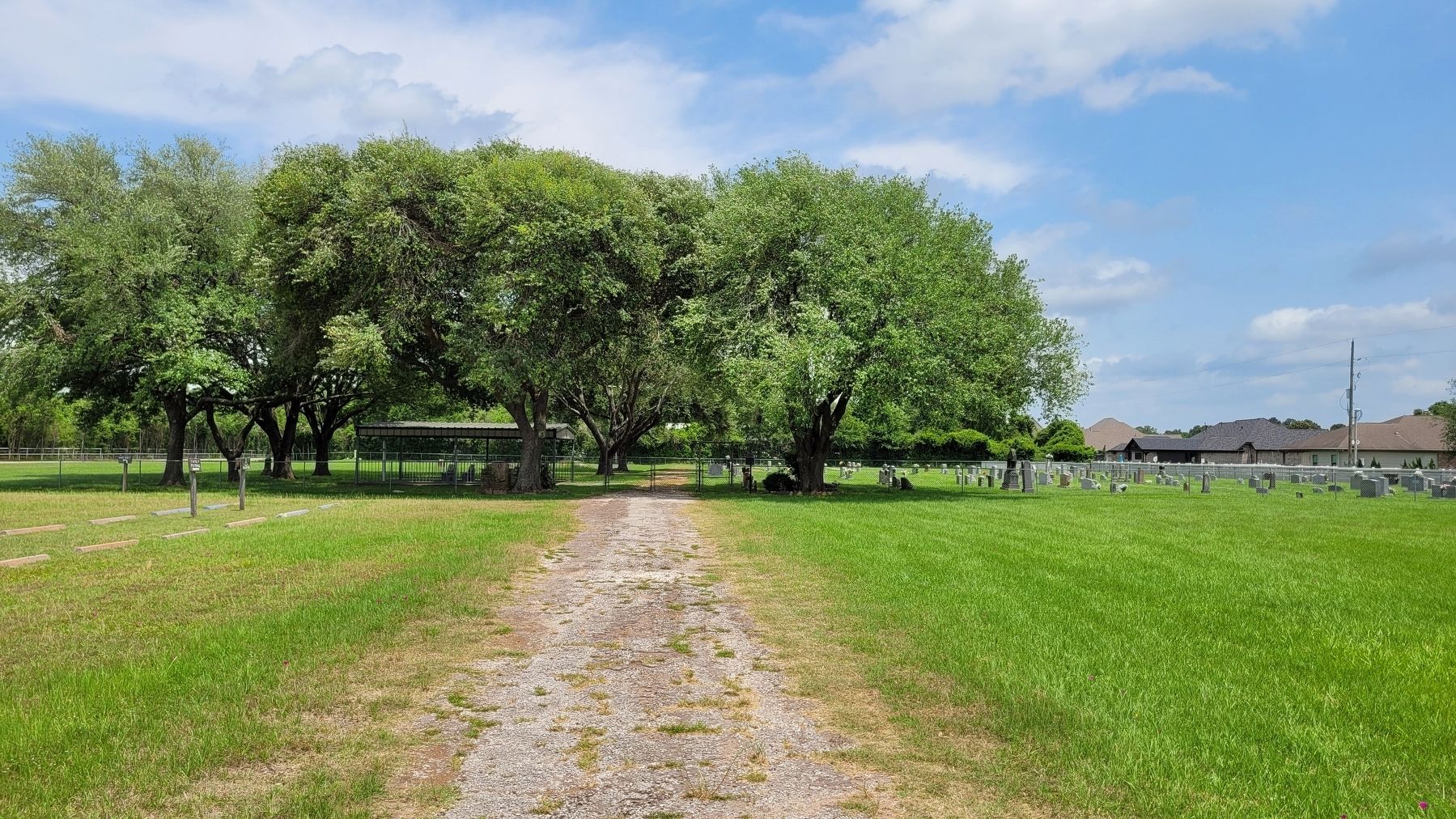 The view of the St. John Lutheran Cemetery and Marker from the first entrance gate. Click for full size. The view of the St. John Lutheran Cemetery and Marker from the first entrance gate image. Click for full size.