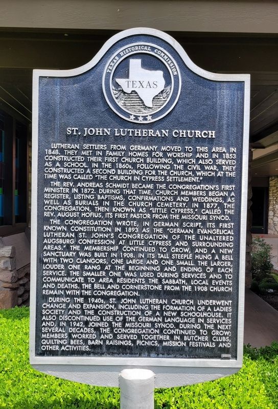 St. John Lutheran Church Marker image. Click for full size.