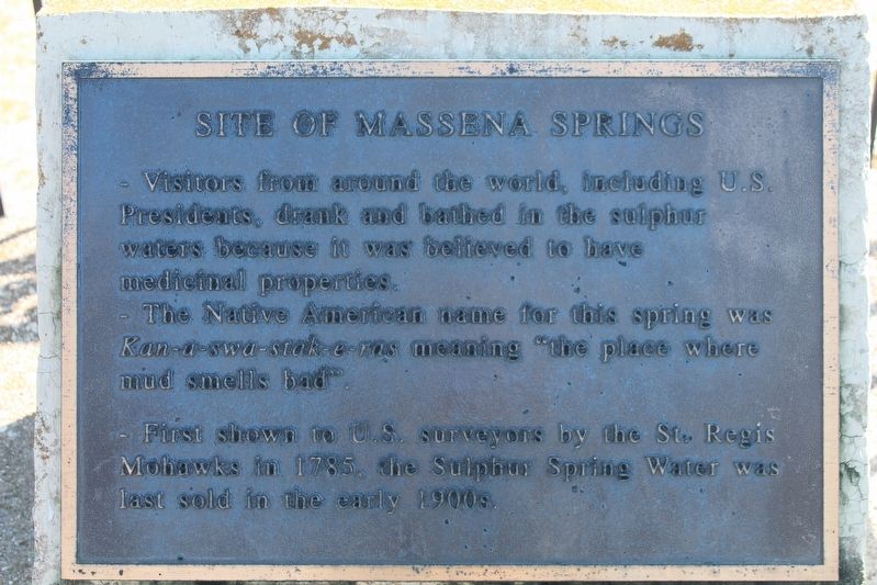 Site of Massena Springs Marker image. Click for full size.