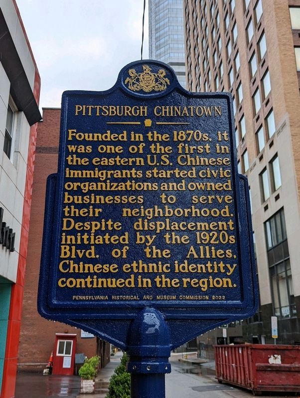 Pittsburgh Chinatown Marker image. Click for full size.