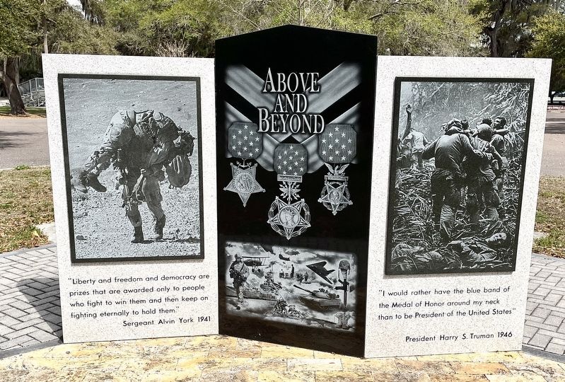 Medal of Honor Memorial (reverse side). Click for full size. Medal of Honor Memorial (reverse side) image. Click for full size.
