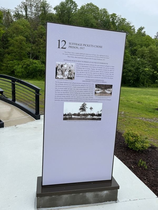 Suffrage Pickets Chose Prison side of the marker. Click for full size. Suffrage Pickets Chose Prison side of the marker image. Click for full size.