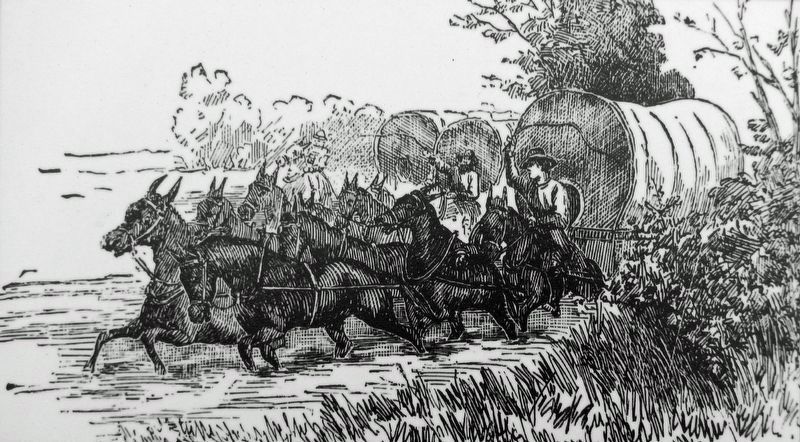 Marker detail: Depicting Stuart's men driving captured ambulances back to their lines image. Click for full size.
