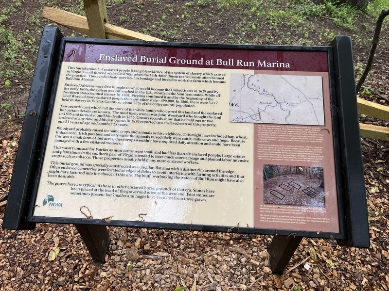 Enslaved Burial Ground at Bull Run Marina Marker image. Click for full size.