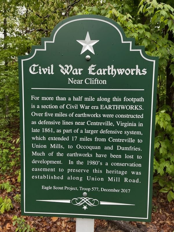 Civil War Earthworks Marker image. Click for full size.