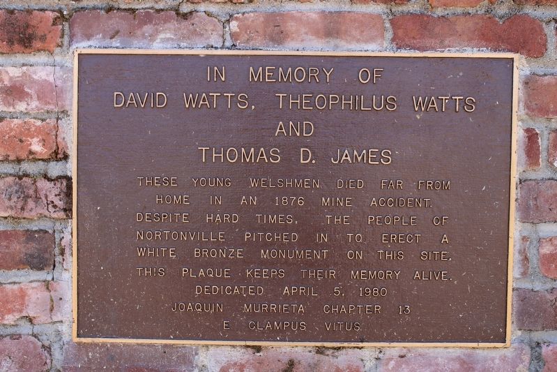 David Watts, Theophilus Watts and Thomas D. James Marker image. Click for full size.