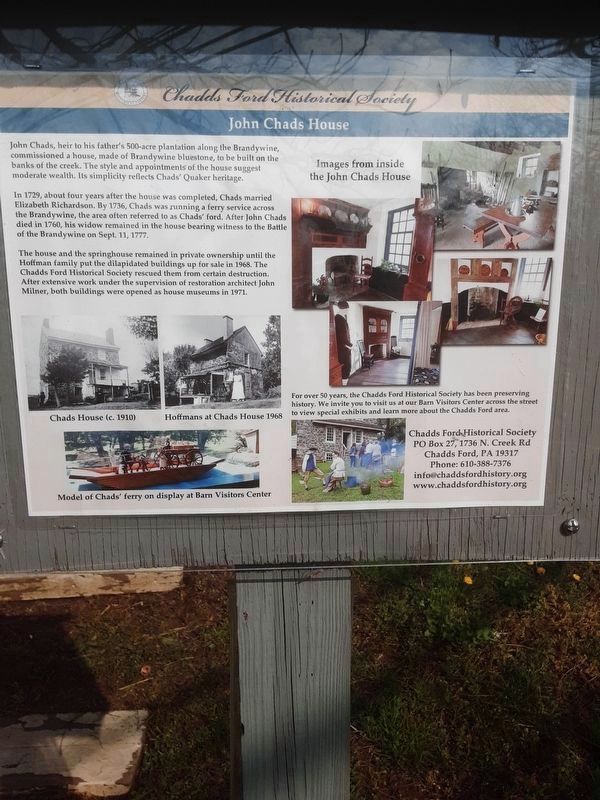 Chadds Ford Historical Society Marker image. Click for full size.
