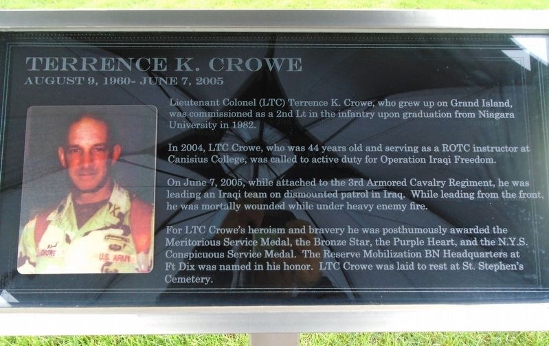 Terrence K. Crowe Marker image. Click for full size.