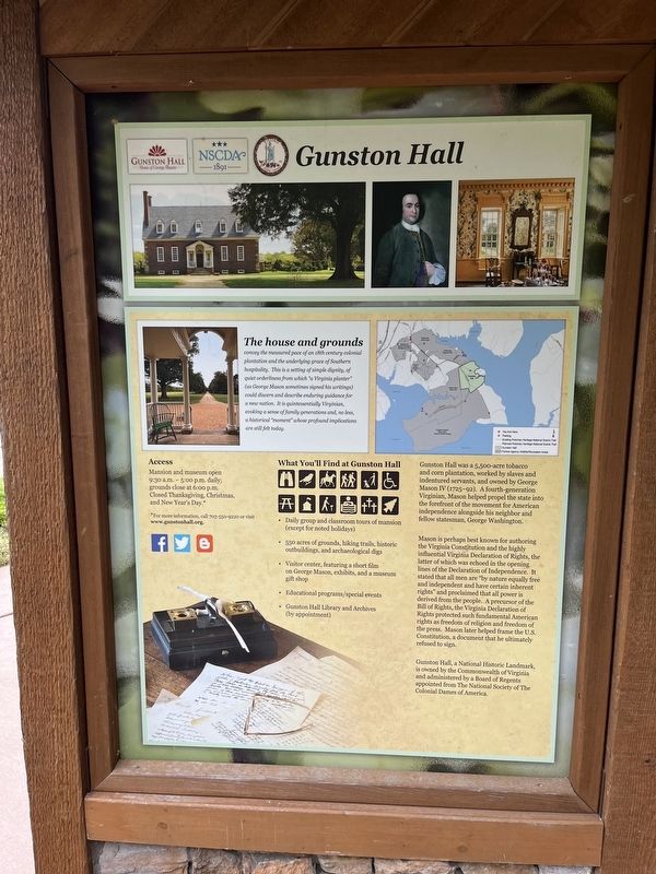 Gunston Hall side of the marker image. Click for full size.