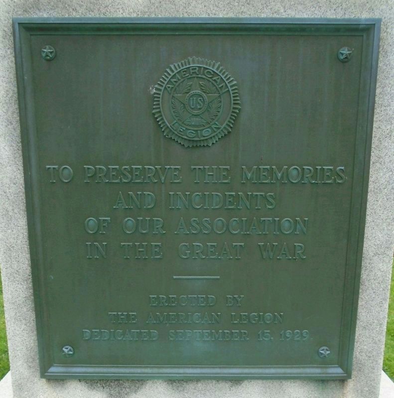 American Legion WWI Memorial Marker image. Click for full size.