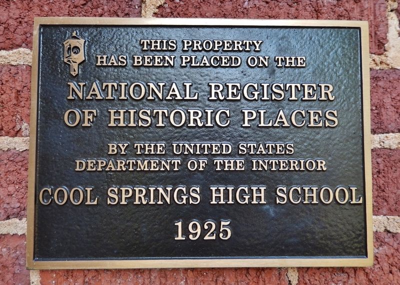 Cool Springs High School Marker image. Click for full size.