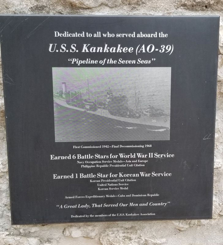 <i>U.S.S. Kankakee (AO-39)</i> Marker image. Click for full size.
