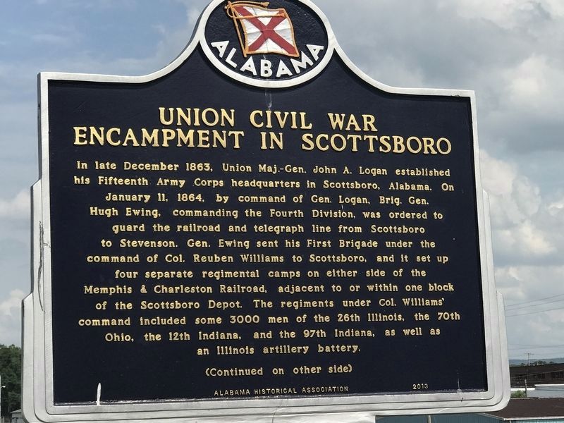 Union Civil War Encampment in Scottsboro Marker image. Click for full size.