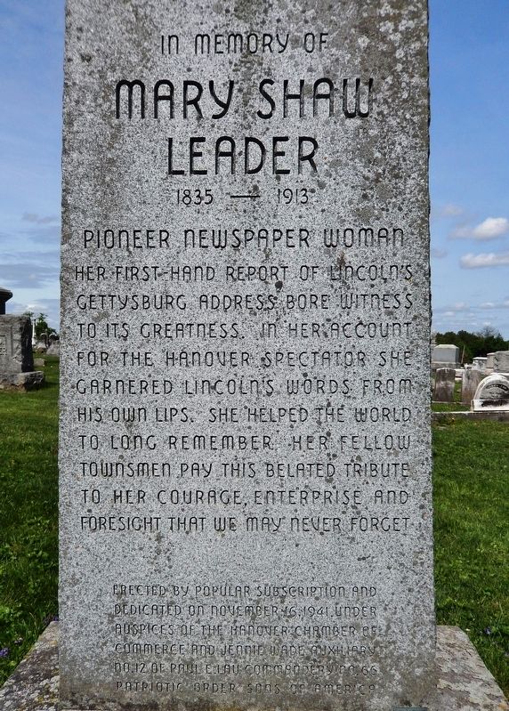 Mary Shaw Leader Marker image. Click for full size.
