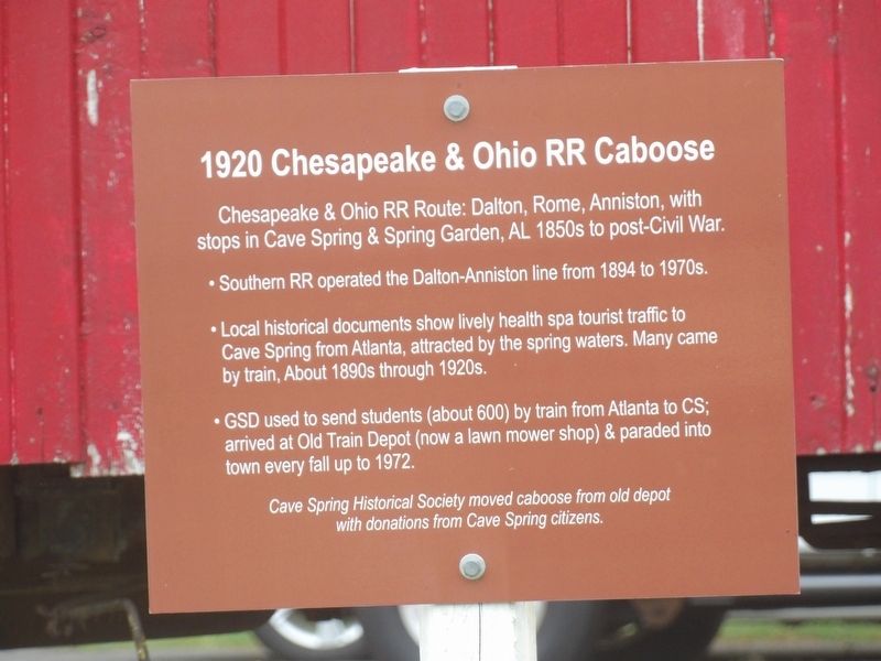 1920 Chesapeake & Ohio RR Caboose Marker image. Click for full size.