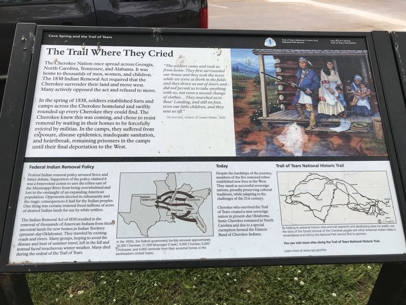 The Trail Where They Cried Marker image. Click for full size.