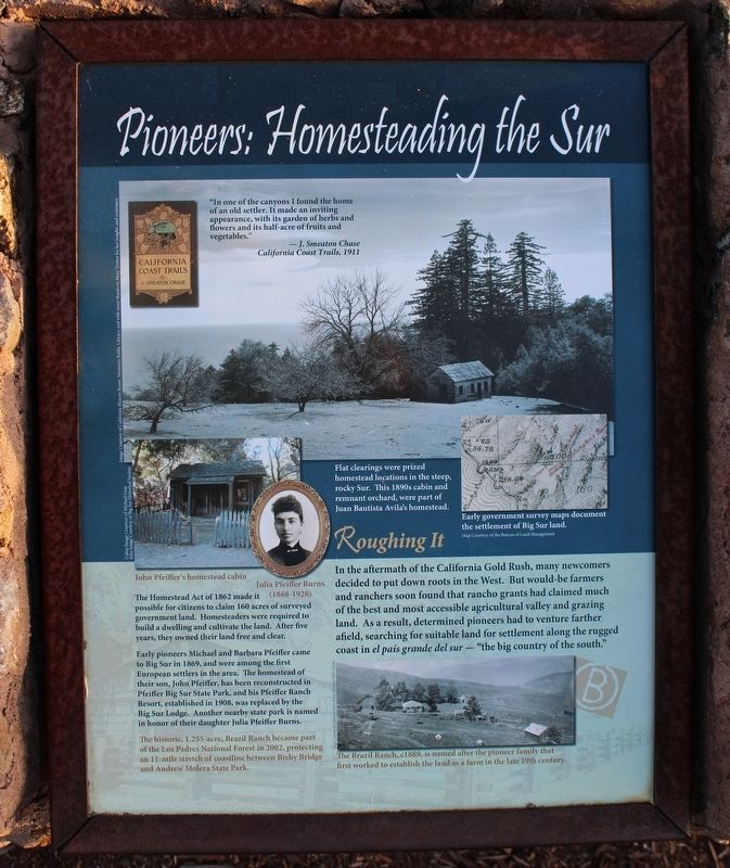 Pioneers: Homesteading the Sur Marker image. Click for full size.