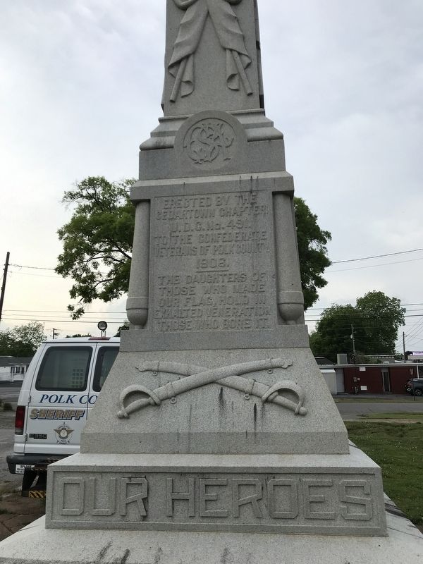 Polk County Confederate Monument detail (front) image. Click for full size.