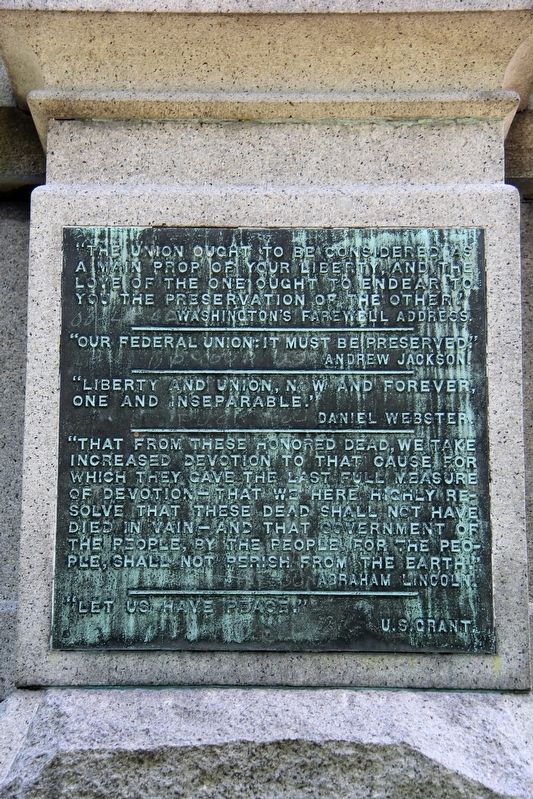 Nashua Soldiers and Sailors Monument detail (back) image. Click for full size.