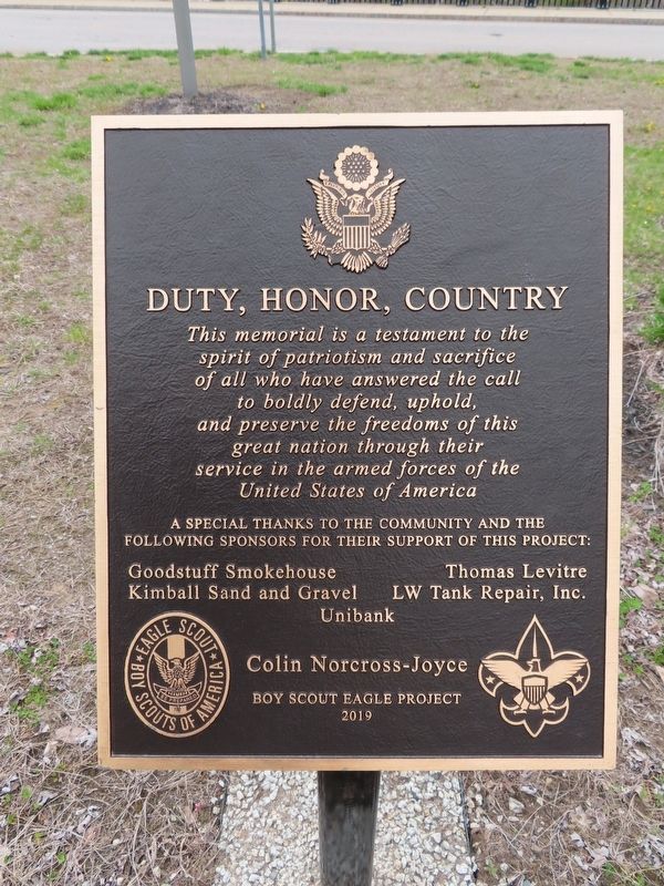 Duty Honor Country Marker image. Click for full size.