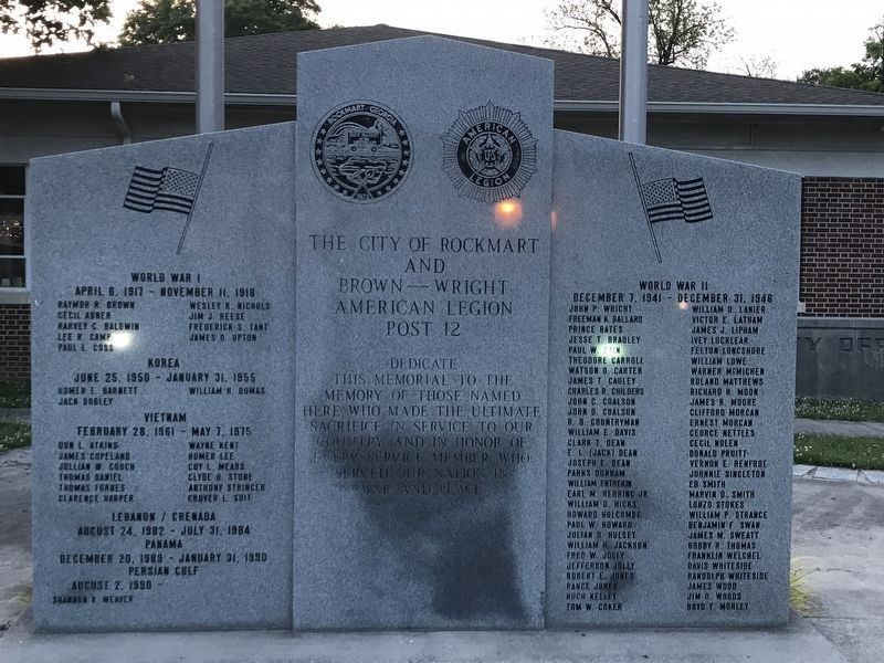 Rockmart Memorial Park Marker (main) image. Click for full size.