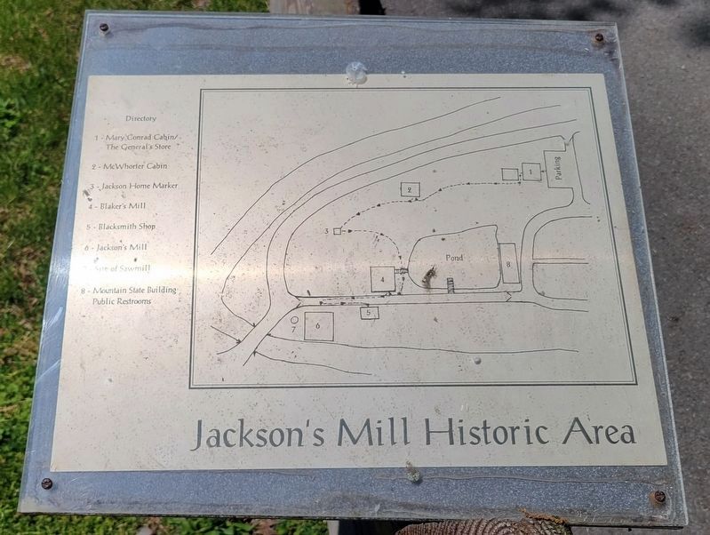 Jackson’s Mill Historic Area Walking Tour Map image. Click for full size.