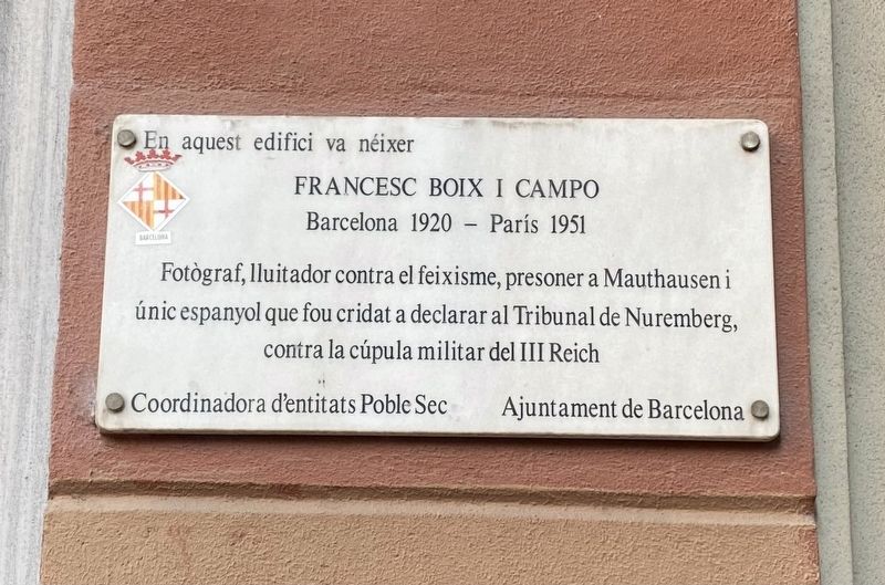 Francesc Boix i Campo Marker image. Click for full size.