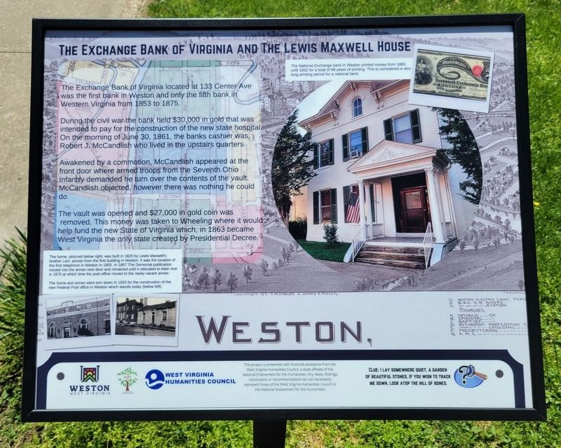The Exchange Bank of Virginia and the Lewis Maxwell House Marker image. Click for full size.